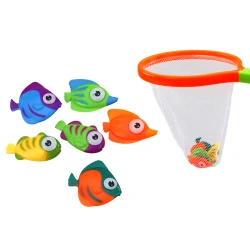 Vonios žaislai su sieteliu, gaudyti žuvis 