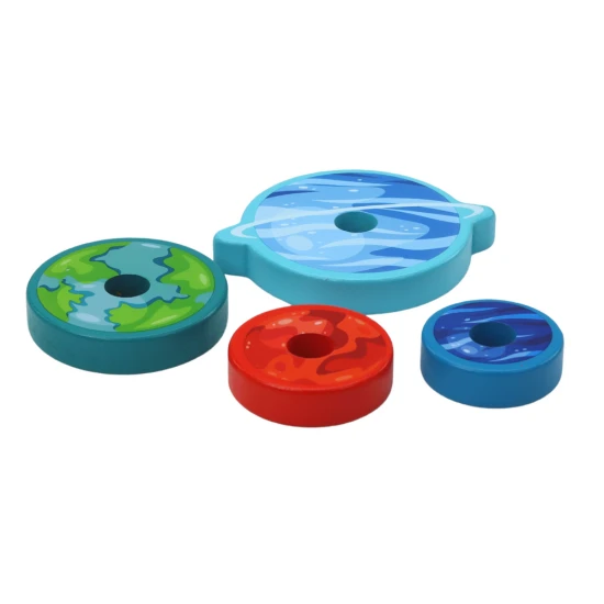 Medinė kosmoso piramidžių dėlionė Mediniai žaislai