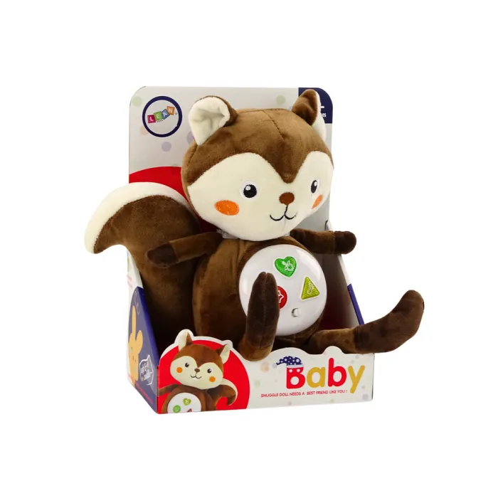 Pliušinis voverės interaktyvus edukacinis miego žaislas Cuddly Melodies