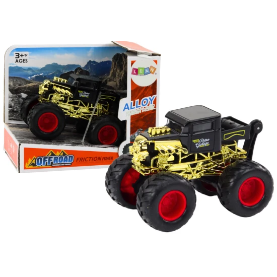 Geltonas automobilis su frikcine pavara Off-Road Žaisliniai automobiliai