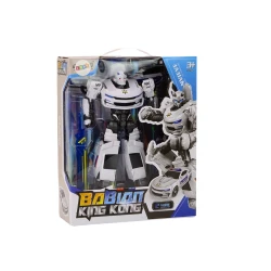 Baltas policijos automobilis-robotas