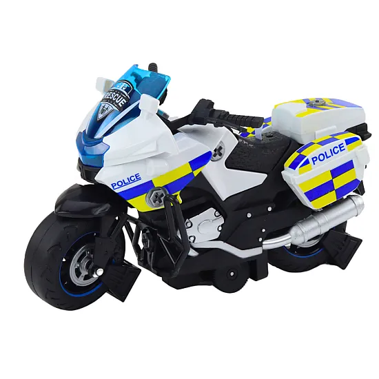 Išardomas policijos motociklas su žibintais Žaisliniai motociklai
