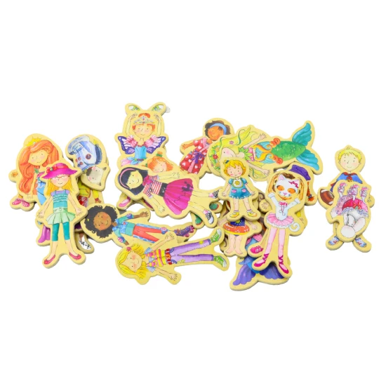 Medinių magnetinių personažų rinkinys Mediniai žaislai