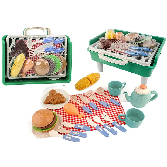 Barbecue Set Grill Food Cutlery Plates Cups Buitiniai prietaisai, virtuvės