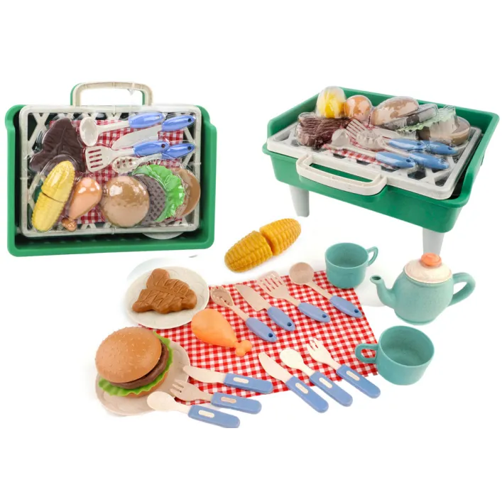 Barbecue Set Grill Food Cutlery Plates Cups Buitiniai prietaisai, virtuvės