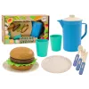 Set of tableware, plates, cups, jug, Hamburger, cutlery, 11 pcs Buitiniai prietaisai, virtuvės