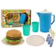 Set of tableware, plates, cups, jug, Hamburger, cutlery, 11 pcs Buitiniai prietaisai, virtuvės