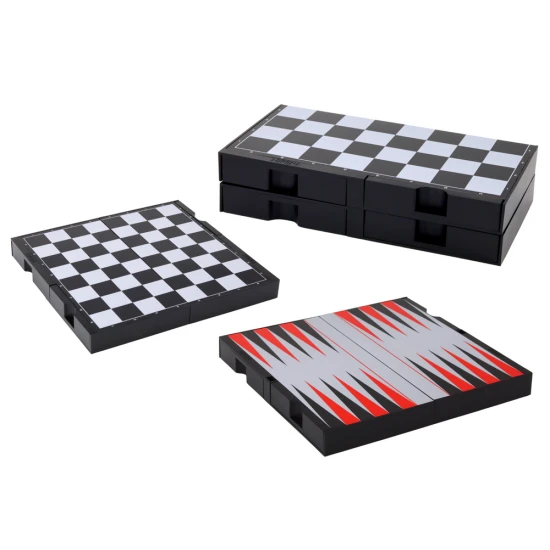 3in1 Game Set Magnetic Board Chess Checkers Backgammon Stalo ir sporto žaidimai