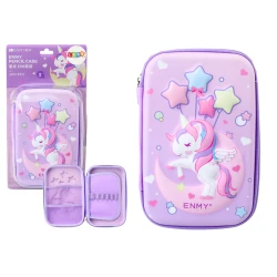 Didelis violetinis vienaragio pieštukų dėklas 23x15x5 cm