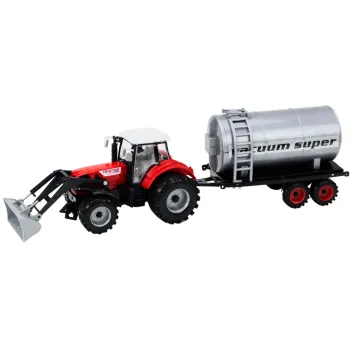 Agricultural tractor excavator with tank drive Red