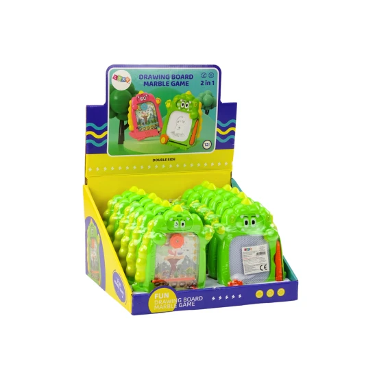 Piešimo lenta ir kišeninis žaidimas 2in1 Žalias dinozauras Stalo ir sporto žaidimai