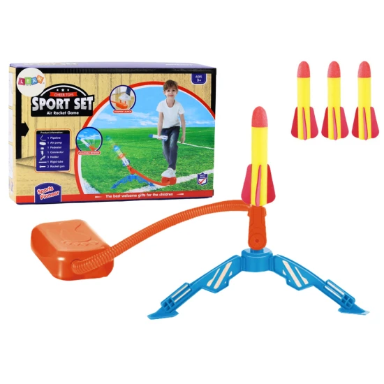 Foam Rocket Launcher Pump 3 Pieces Yellow Stalo ir sporto žaidimai