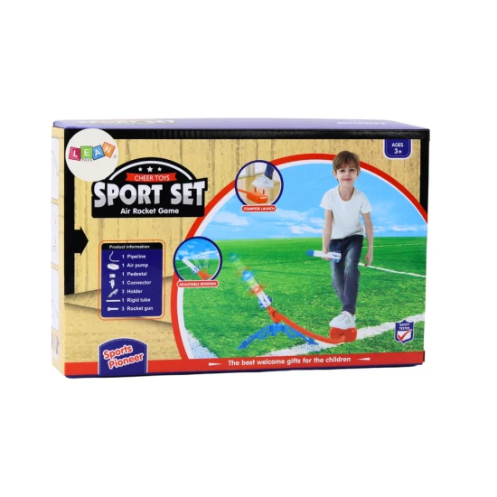 Foam Rocket Launcher Pump 3 Pieces Yellow Stalo ir sporto žaidimai