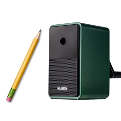 Žalias pieštukų drožtuklas su indeliu