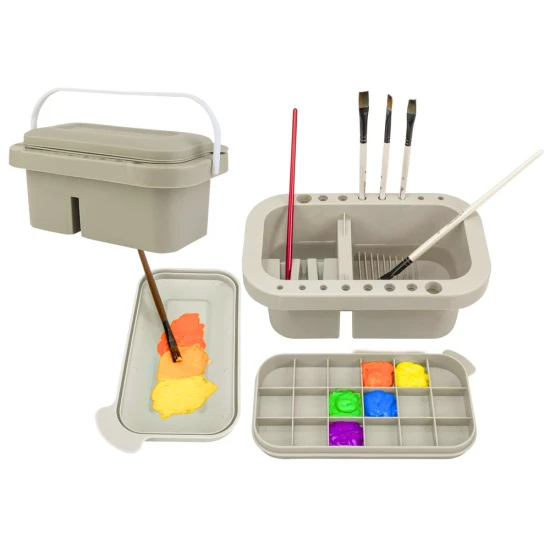 Teptukų plovimo ir laikymo indas, organizatorius Dažymo priemonės