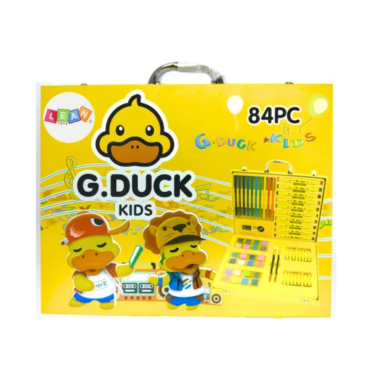 Meno rinkinys lagaminėlyje Yellow Duck 84 vnt Dažymo priemonės
