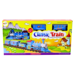 Akumuliatorinis traukinys su bėgiais