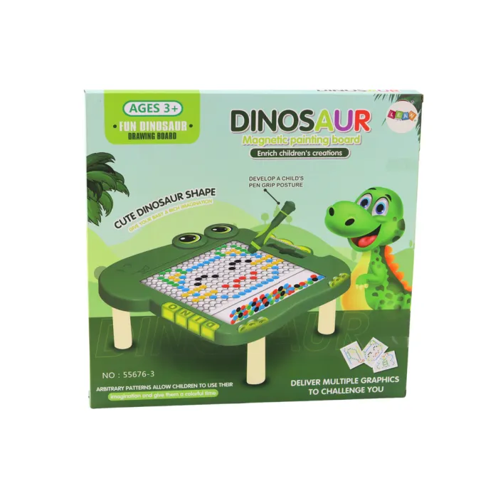 Mokomoji magnetinė žalia lenta Dinozaurų dėlionė Magnetinės lentos ir magnetai