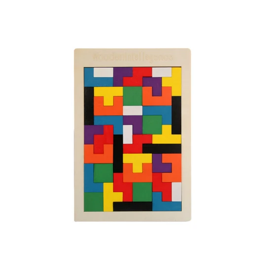 Medinė spalvotų formų dėlionė Mediniai žaislai