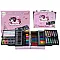 Art set in folding suitcase with unicorn 133 pieces