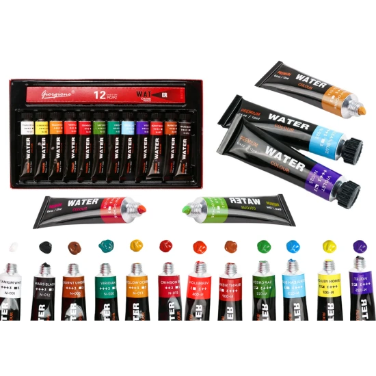 Acrylic Paint Set in a Tube 12 Colors Kanceliarinės prekės