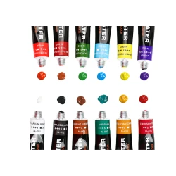 Akrilo dažų rinkinys tūbelėse, 12 spalvų