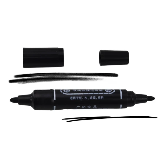 Dvipusis vandeniui atsparus žymeklių rinkinys, juodos spalvos, 10 vnt. Pieštukai ir rašikliai