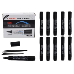 Neištrinamų žymeklių rinkinys, atsparus vandeniui, juodos spalvos, 10 vnt.