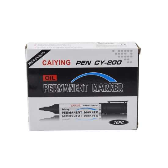 Neištrinamų žymeklių rinkinys, atsparus vandeniui, juodos spalvos, 10 vnt. Pieštukai ir rašikliai