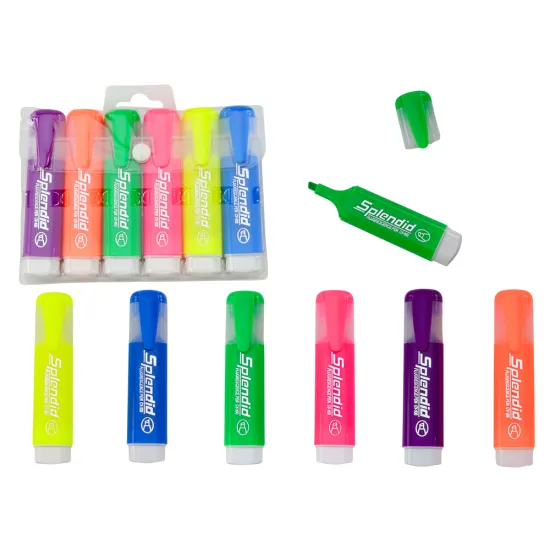 Highlighter Pen Set Pastel Colors 6pcs. Kanceliarinės prekės