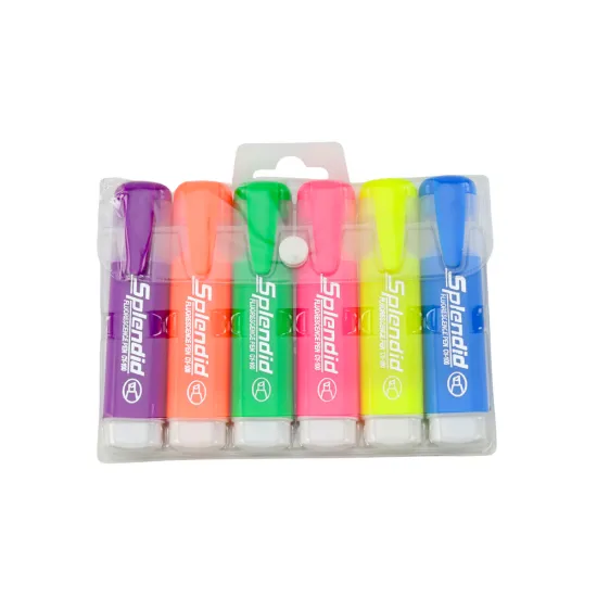 Highlighter Pen Set Pastel Colors 6pcs. Kanceliarinės prekės