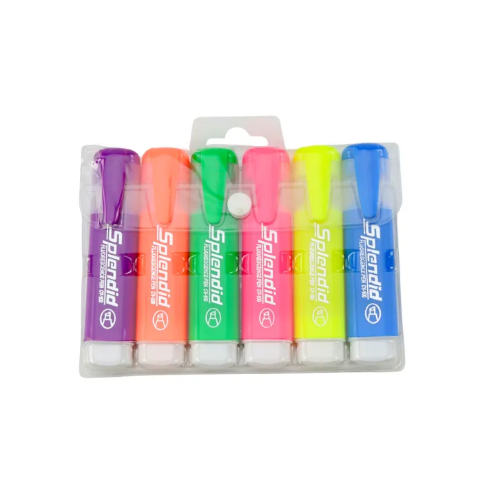 Highlighter Pen Set Pastel Colors 6pcs. Kanceliarinės prekės