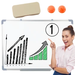 Magnetinė lentelė su kempine, 2 magnetai, 45 x 60 cm