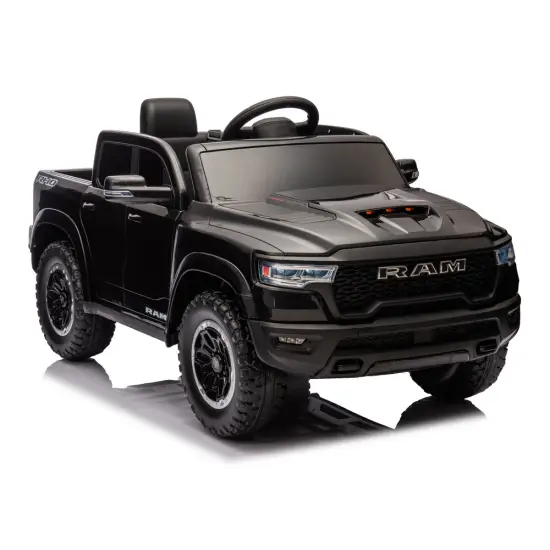 Juodas elektrinis automobilis vaikams Dodge Ram ZB618 Elektrinės mašinėlės vaikams