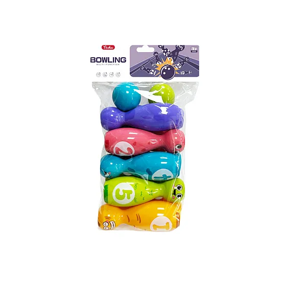 Bowling Set Smiley Balls Colored 10pcs Stalo ir sporto žaidimai