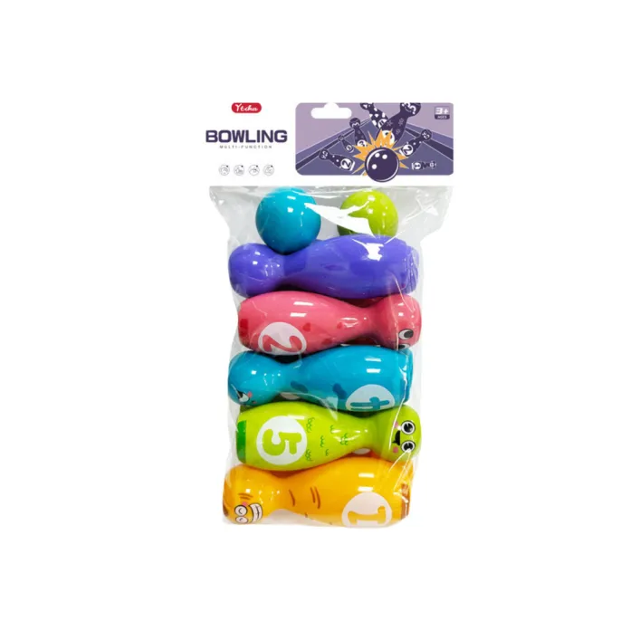 Bowling Set Smiley Balls Colored 10pcs Lauta- ja urheilupelit