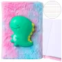 Плюшевая записная книжка с зелёными 3D-динозаврами