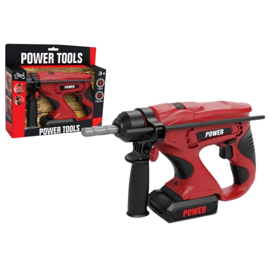 Raudonas akumuliatorinis grąžtas