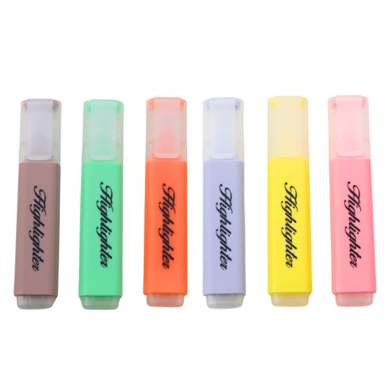 Set of Highlighters Note Markers Pastel Colors 6pcs Kanceliarinės prekės
