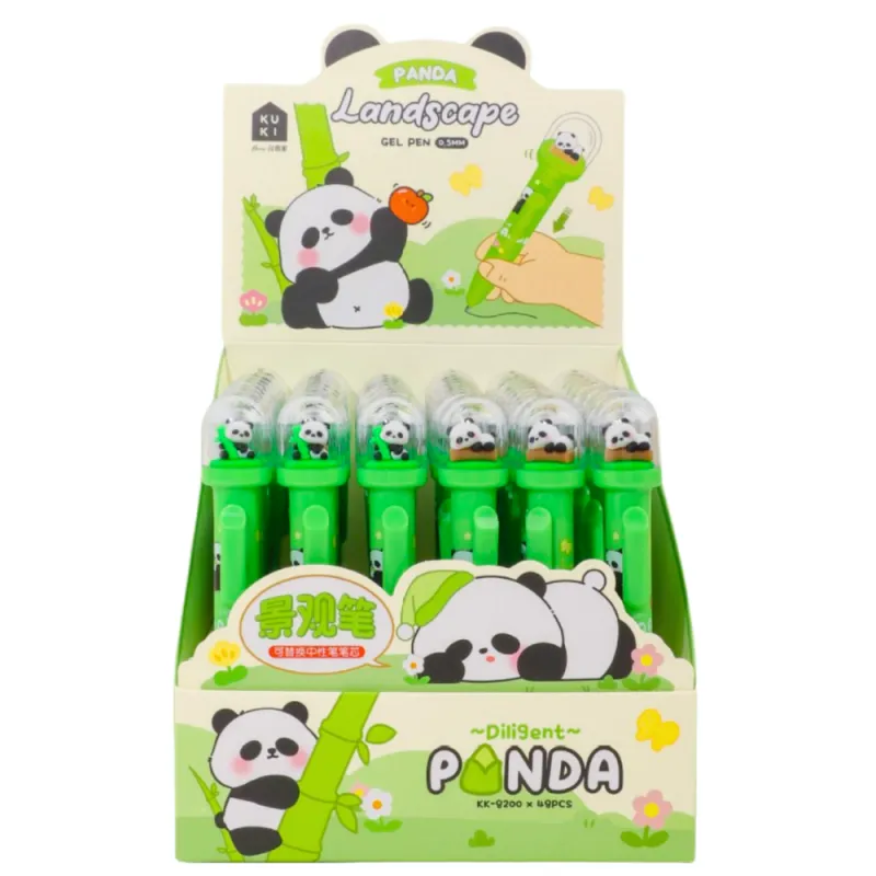 Gelinis rašiklis mėlynu rašalu, 0,5 mm Panda Pieštukai ir rašikliai