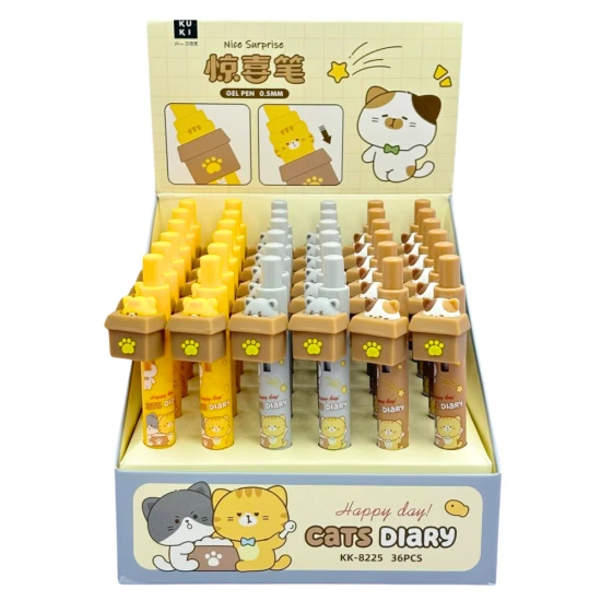 Gelinis rašiklis su kačiuku, mėlyni rašalo, 0,5 mm Pieštukai ir rašikliai