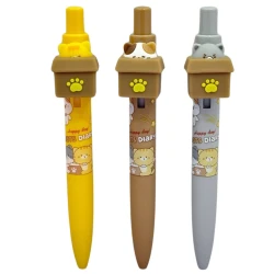 Gelinis rašiklis su kačiuku, mėlyni rašalo, 0,5 mm