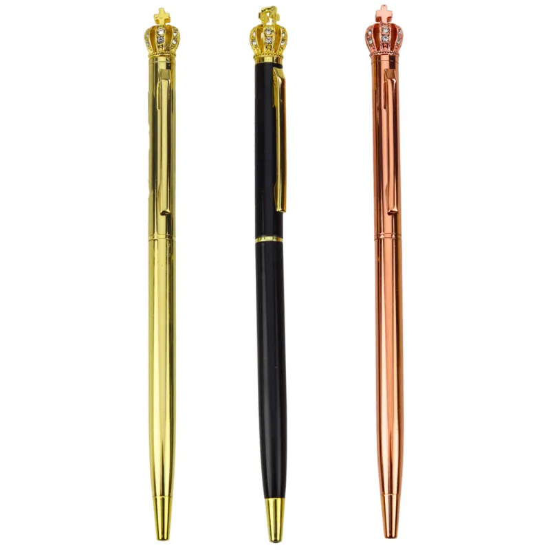 Metal pen with blue ink, Crown 1,0 mm Pencils and pens