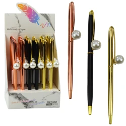 Metalinis rašiklis mėlynos spalvos rašalu 1,0 mm Perlas