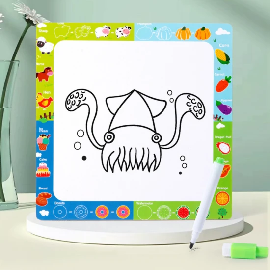 Medinė vaisių delionė su piešimo lenta Mediniai žaislai