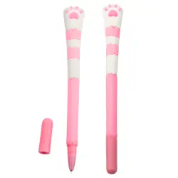 Rožinis gelinis rašiklis su mėlynu rašalu 16,5 cm Cat Paw