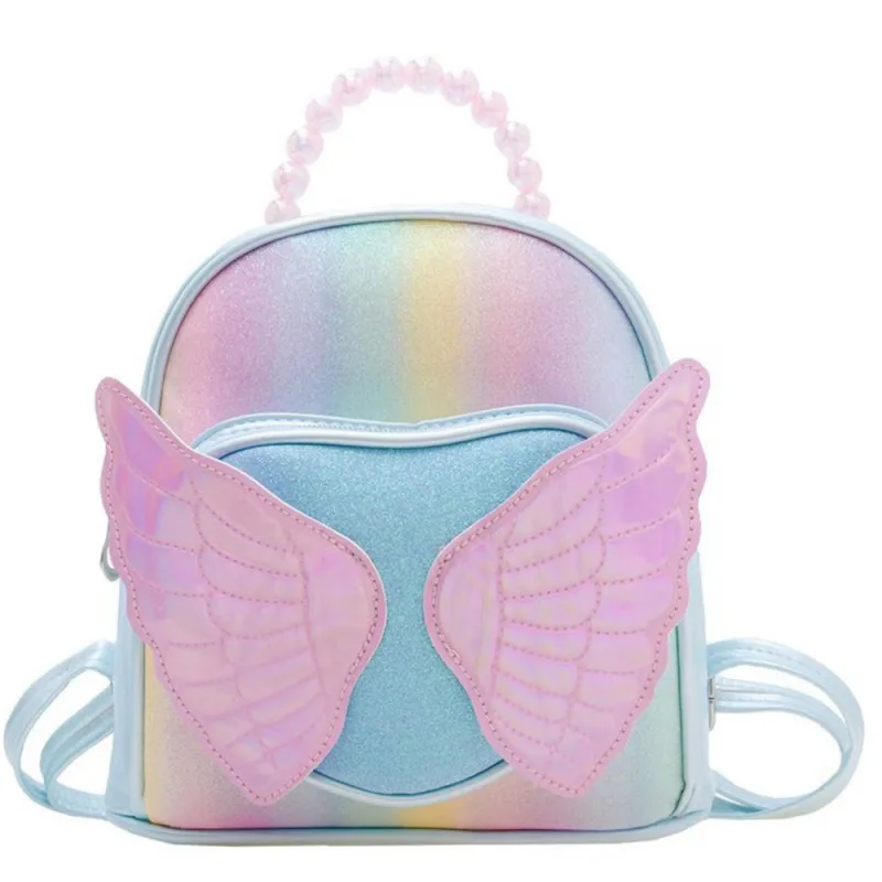 Kids blue backpack Shiny Wings Pearls 22 cm Backpacks
