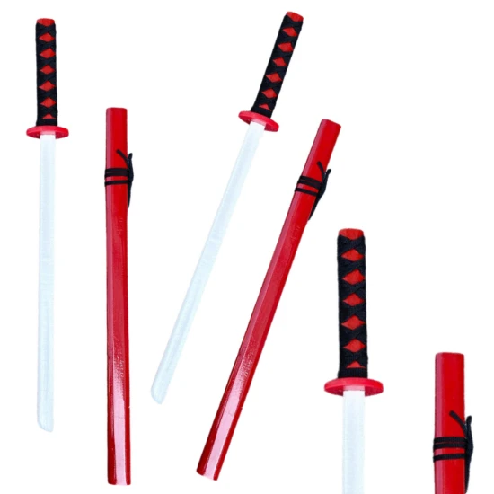 Medinis raudonas katanos kardas Mediniai žaislai