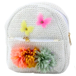 Vaikiška rusva kuprinė su drugeliais ir gėlėmis 2.5L 20cm