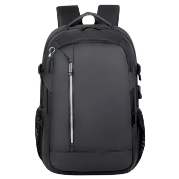 Black backpack with USB, laptop pocket and reflectors 16 l, 45 cm